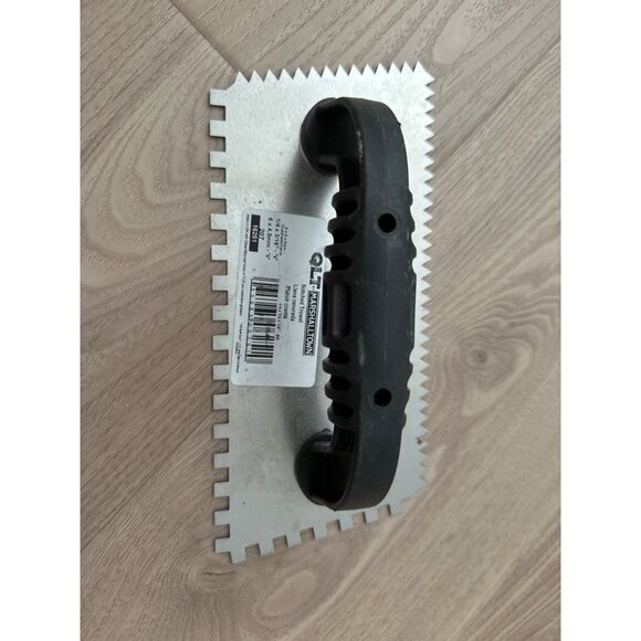 Marshalltown QLT Notched Trowel 1/4" x 3/16" V-Notch & 1/4" x 1/4" Square 6" x 4 - Picture 1 of 2